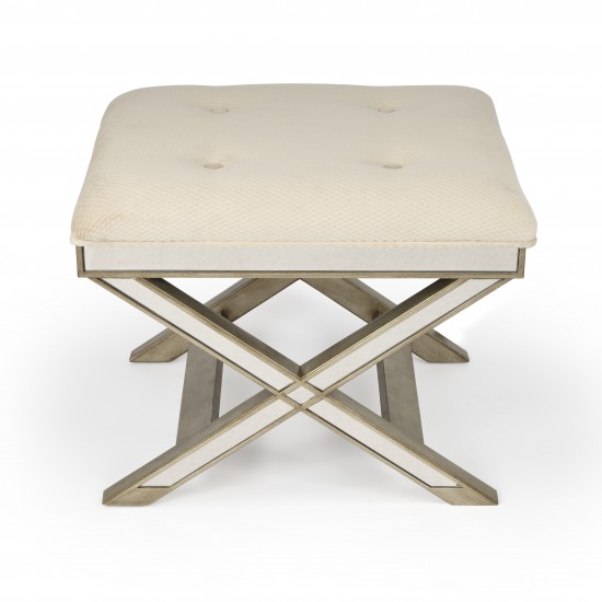 Marlo Mirrored Vanity Stool, 1253146