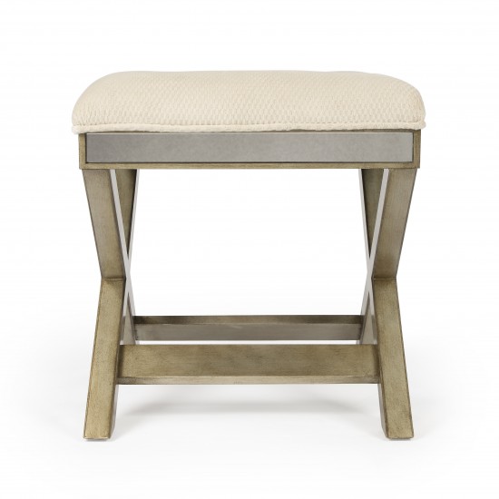 Marlo Mirrored Vanity Stool, 1253146