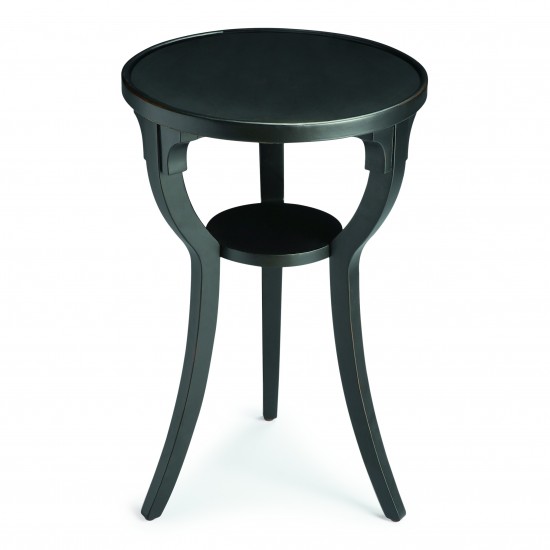 Dalton Black Licorice Round Accent Table, 1328111