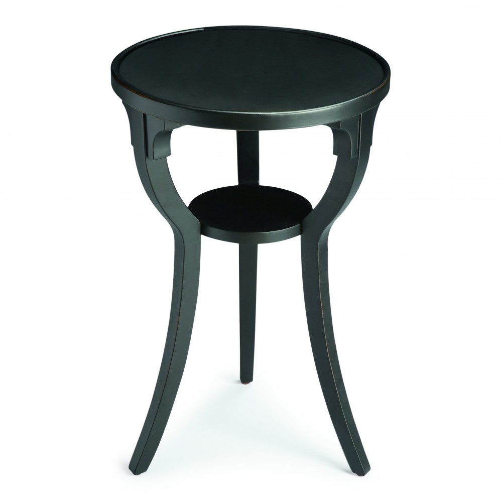 Dalton Black Licorice Round Accent Table, 1328111 Dalton Black Licorice Round Accent Table, 1328111