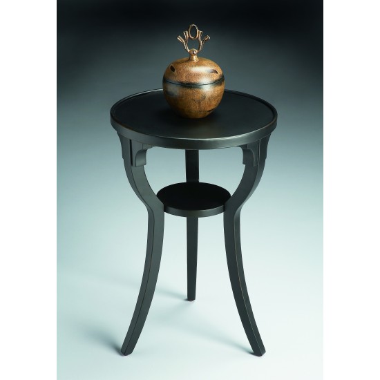 Dalton Black Licorice Round Accent Table, 1328111