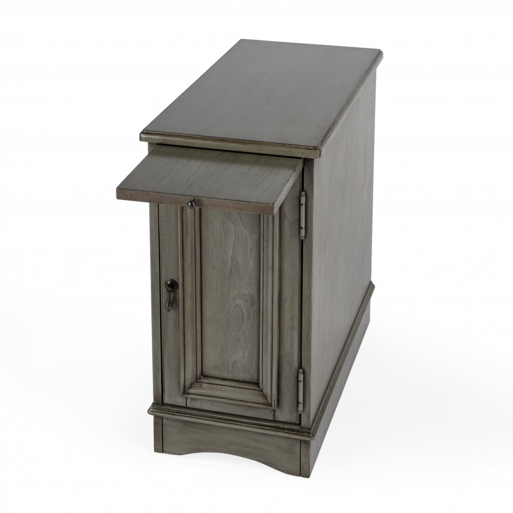 Harling Silver Satin Chairside Chest, 1476148 Harling Silver Satin Chairside Chest, 1476148