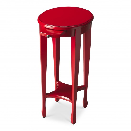 Arielle Red Round Accent Table, 1483293