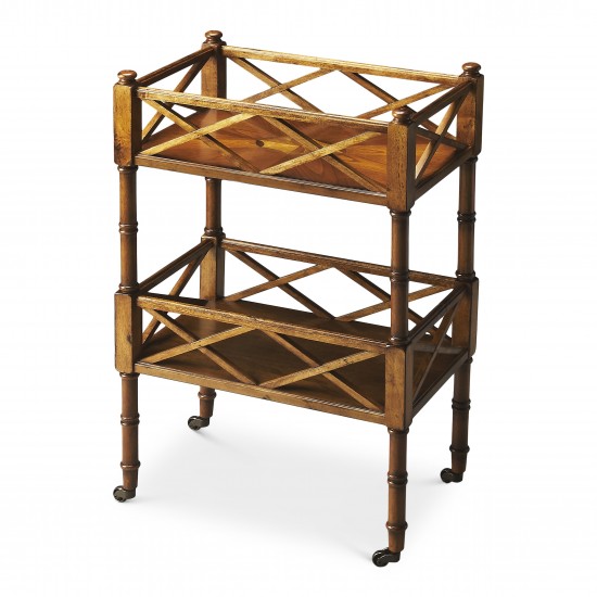 Foster Olive Ash 2 Tier Bar Cart, 1565101