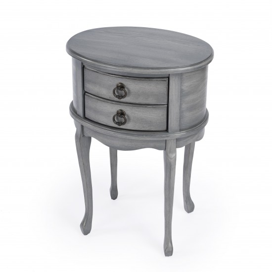 Whitley Powder Gray Oval Side Table, 1589418