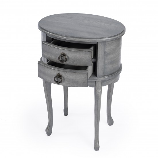 Whitley Powder Gray Oval Side Table, 1589418