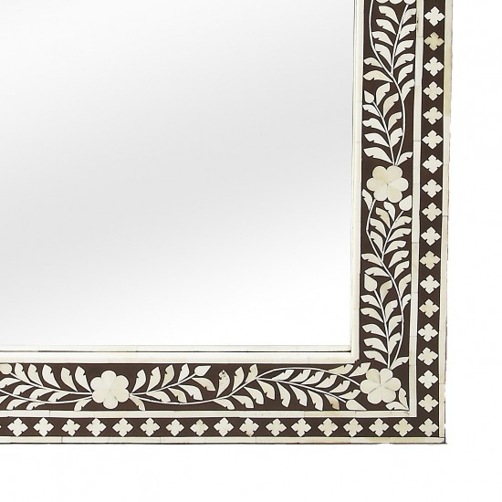 Victoria Brown Bone Inlay Wall Mirror, 1856070