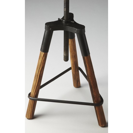 Hinton Reclaimed Wood Revolving Bar Stool, 2048025