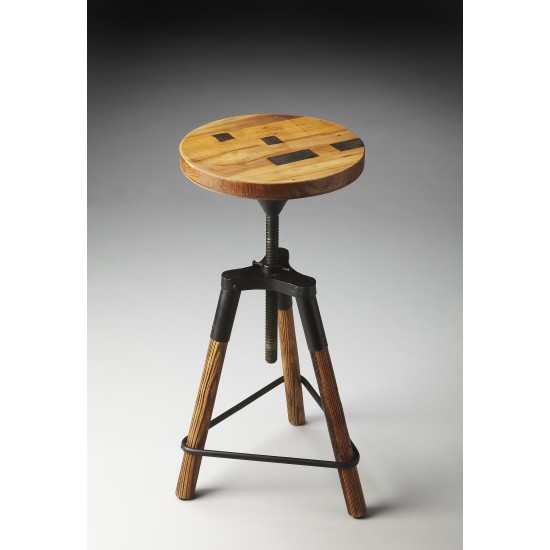 Hinton Reclaimed Wood Revolving Bar Stool, 2048025