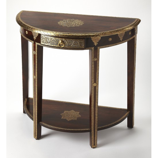 Ranthore Brass Demilune Console Table, 2054290