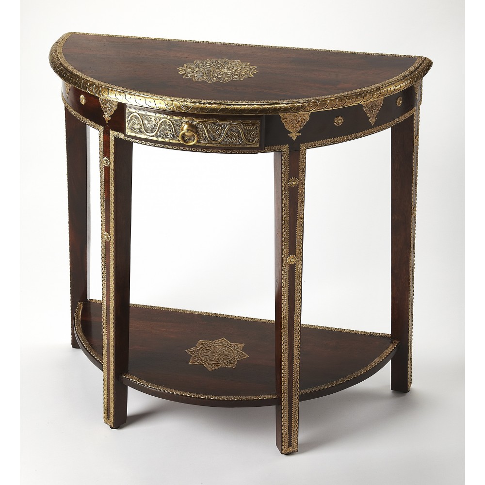 Ranthore Brass Demilune Console Table, 2054290