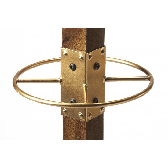 Logan Square Wood & Antique Gold Coat Rack/Tree, 2059226