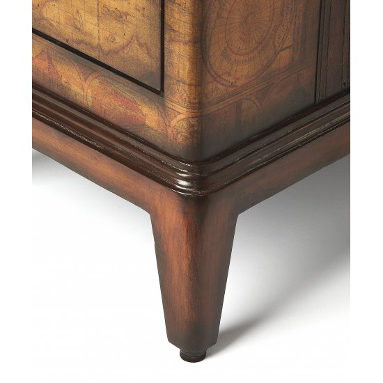 Vasco Old World Map Chairside Table, 2834070