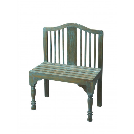 Roseland Blue Solid Wood Bench, 2853070