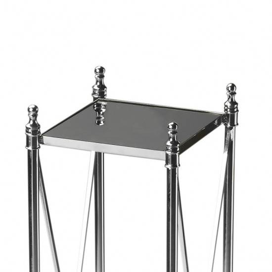 Deidre Glass & Metal Pedestal Plant Stand, 2864220