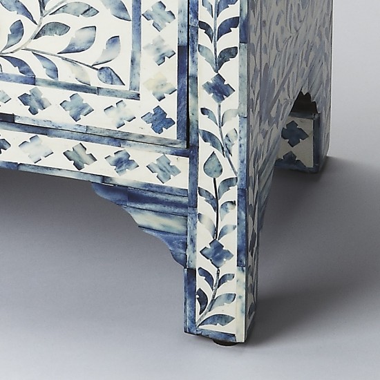 Vivienne Blue Bone Inlay Accent Chest, 2865319