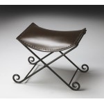 Jeremy Leather & Metal Stool, 2892025