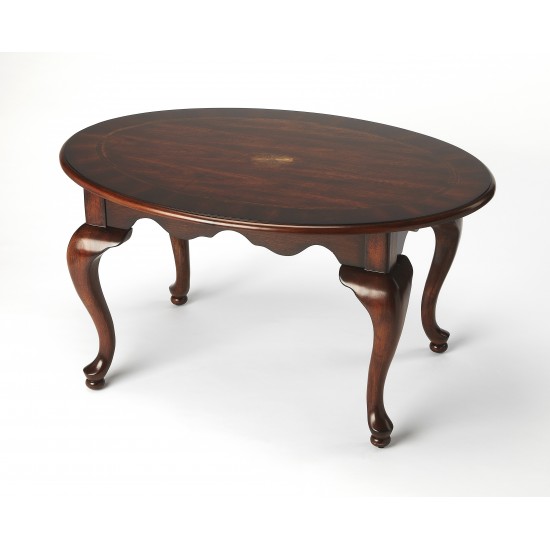 Grace Oval Cherry 4 Legs Coffee Table, 3012024