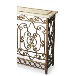 Contessa Iron & Fossil Stone Console Table, 3108025