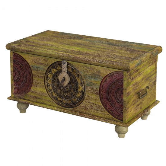 Mesa Carved Wood Trunk Coffee Table, 3140290