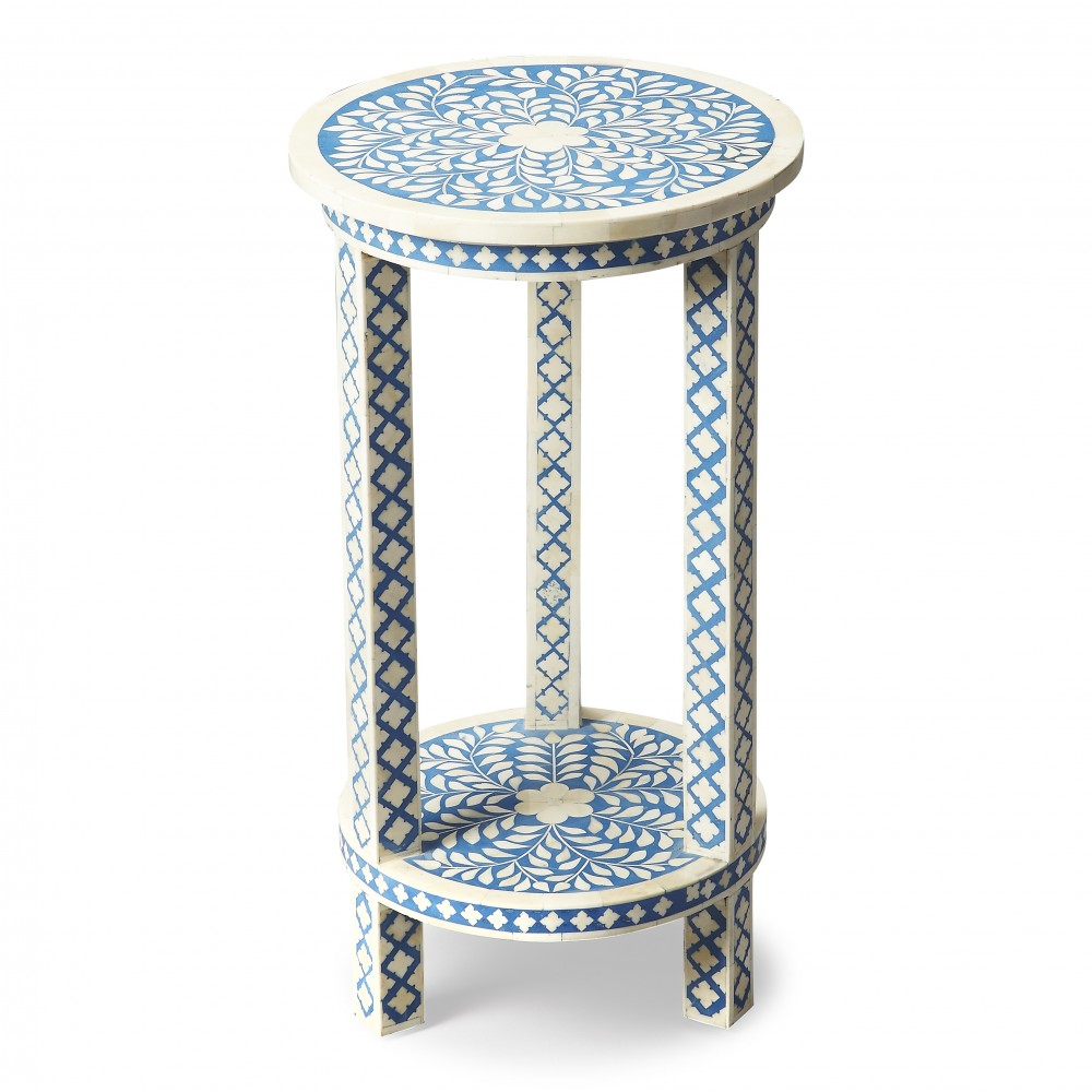 Amanda Blue Bone Inlay Accent Table, 3207070 Amanda Blue Bone Inlay Accent Table, 3207070