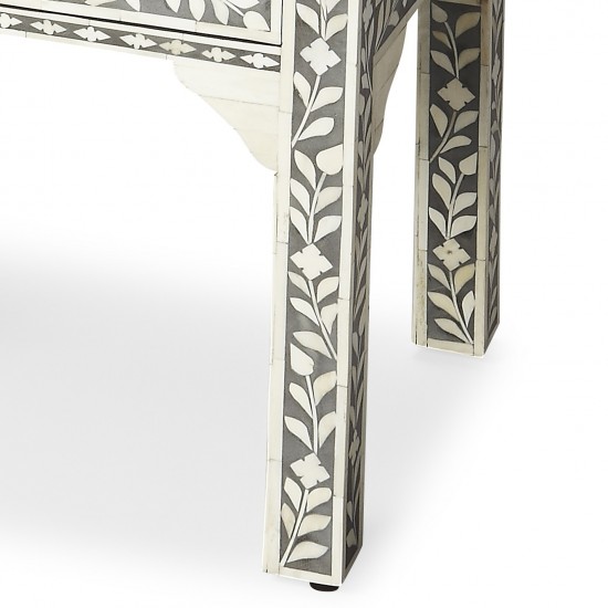 Vivienne Gray Bone Inlay Side Table, 3215070