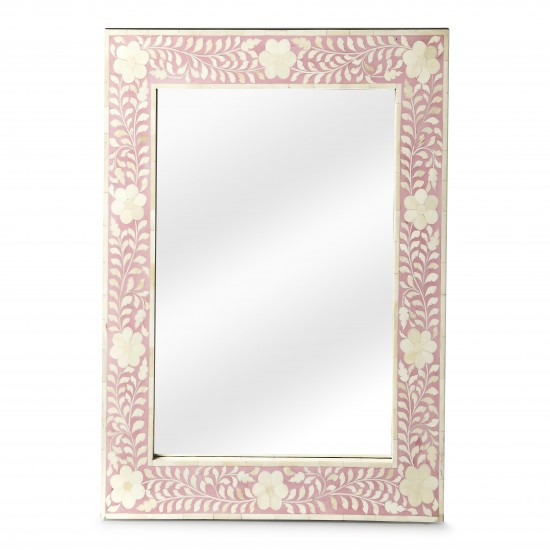 Vivienne Pink Bone Inlay Wall Mirror, 3221070