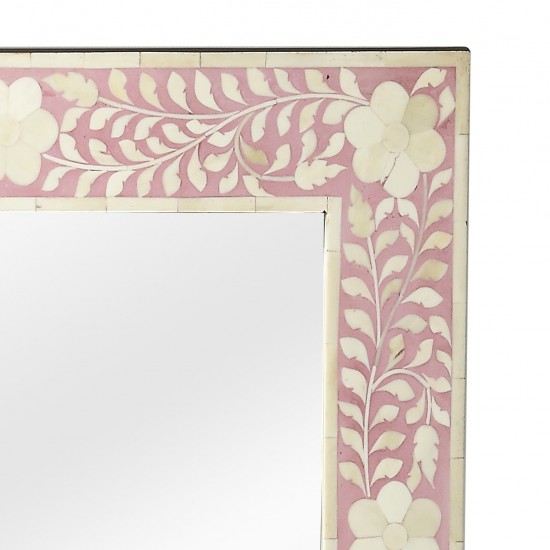 Vivienne Pink Bone Inlay Wall Mirror, 3221070