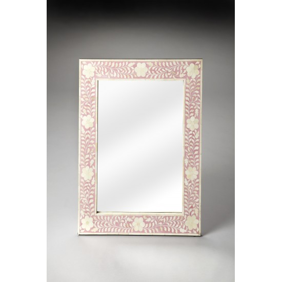 Vivienne Pink Bone Inlay Wall Mirror, 3221070