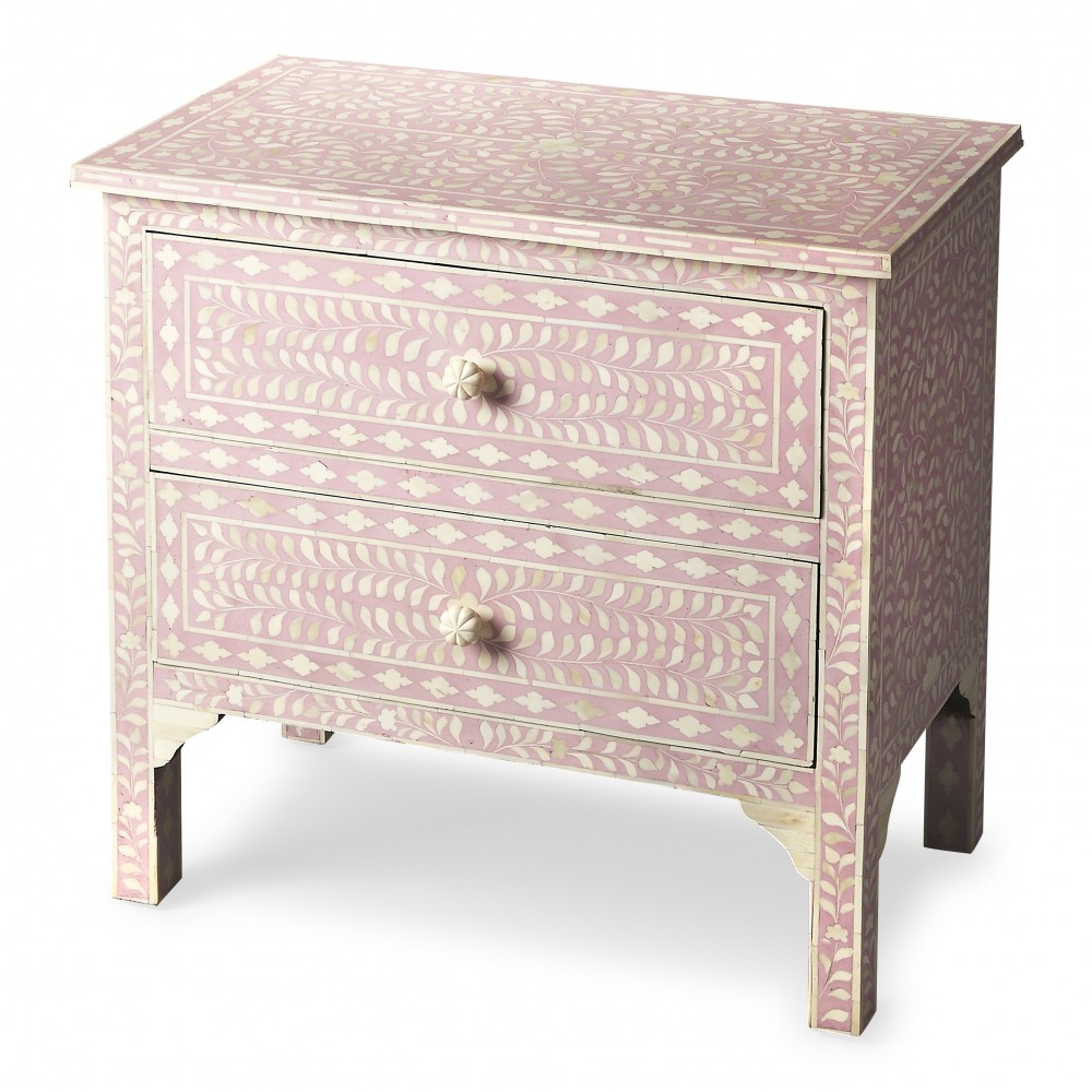 Vivienne Pink Bone Inlay Accent Chest, 3224070