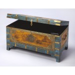 Nador Painted Brass Inlay Storage Trunk, 3365290