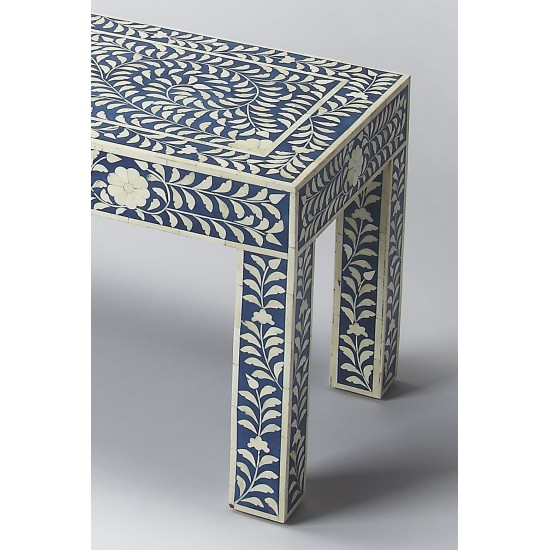 Vivienne Blue Bone Inlay Bench, 3558319