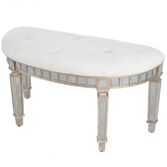 Garbo Mirrored Demilune Bench, 3636146