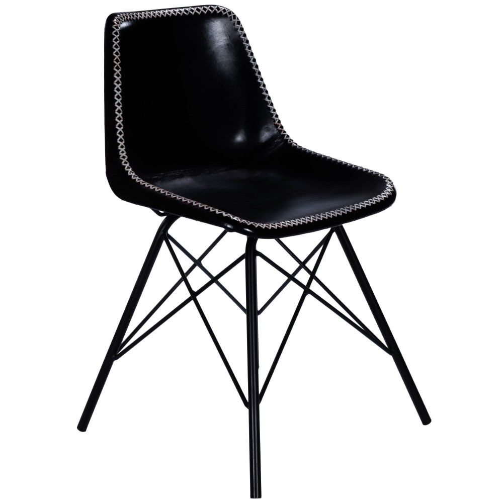 Inland Black Leather Side Chair, 3673034 Inland Black Leather Side Chair, 3673034