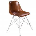 Inland Light Brown Leather Side Chair, 3673220