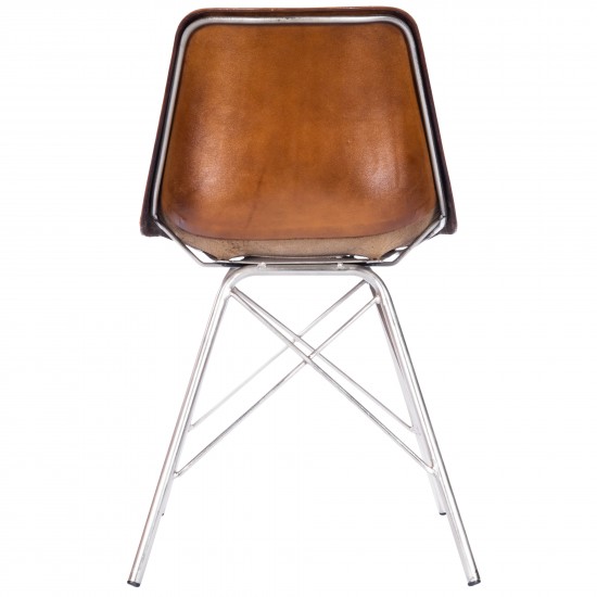 Inland Light Brown Leather Side Chair, 3673220