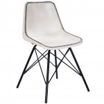 Inland White & Black Leather Side Chair, 3673288