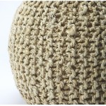 Pincushion Beige Woven Pouffe, 3689140