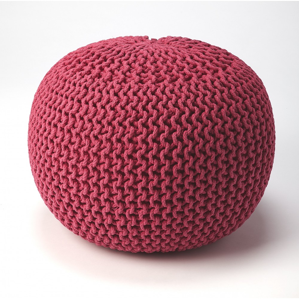 Pincushion Pink Woven Pouffe, 3689193