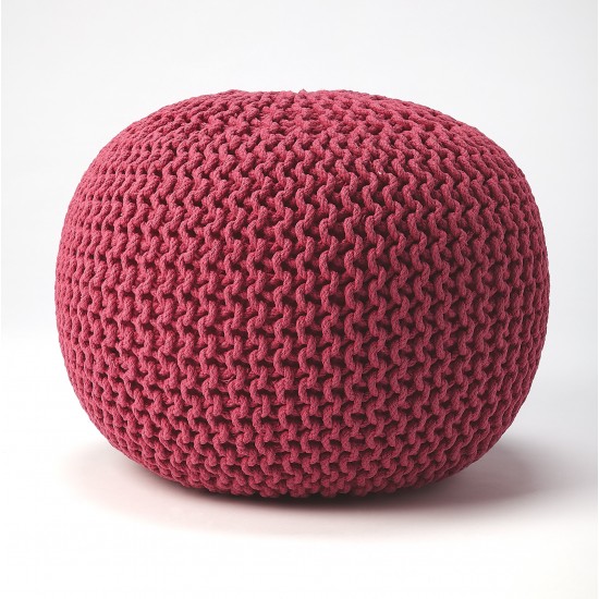 Pincushion Pink Woven Pouffe, 3689193