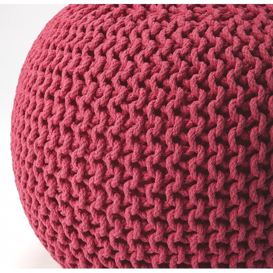 Pincushion Pink Woven Pouffe, 3689193