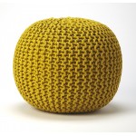 Pincushion Yellow Woven Pouffe, 3689289