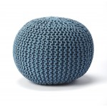 Pincushion Blue Woven Pouffe, 3689291