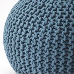 Pincushion Blue Woven Pouffe, 3689291