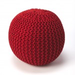 Pincushion Red Woven Pouffe, 3689293