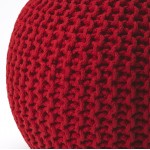 Pincushion Red Woven Pouffe, 3689293