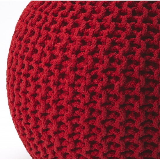 Pincushion Red Woven Pouffe, 3689293