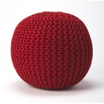 Pincushion Red Woven Pouffe, 3689293