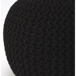 Pincushion Black Woven Pouffe, 3689295