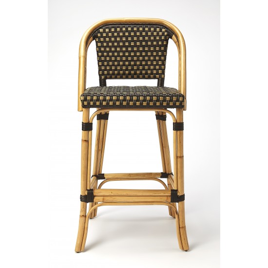 Lila Dark Brown Rattan Bar Stool, 3715398